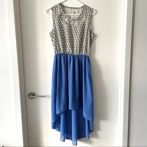 Miss Patina Zebra Print Hi-Low Dress